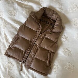 Aritzia Tan Super Puff Puffer Vest